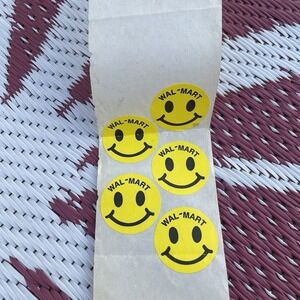 Rare 5 Vintage Walmart Greeter Smiley Face Stickers Unused 80's 90's